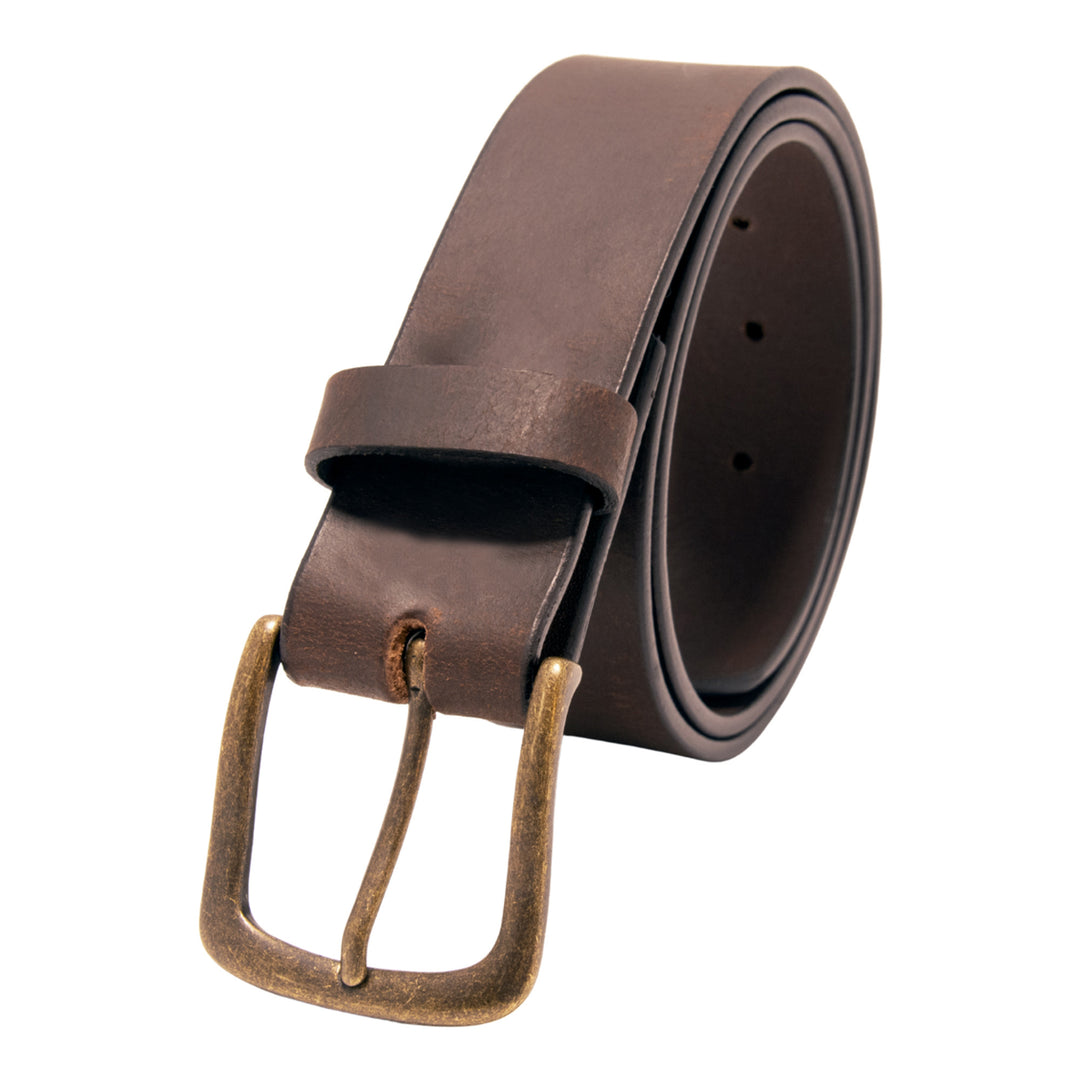Core Western Top Grain Leather Plain Belt - Brown