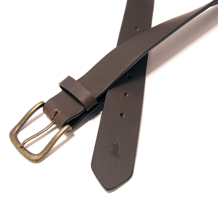 Core Western Top Grain Leather Plain Belt - Brown