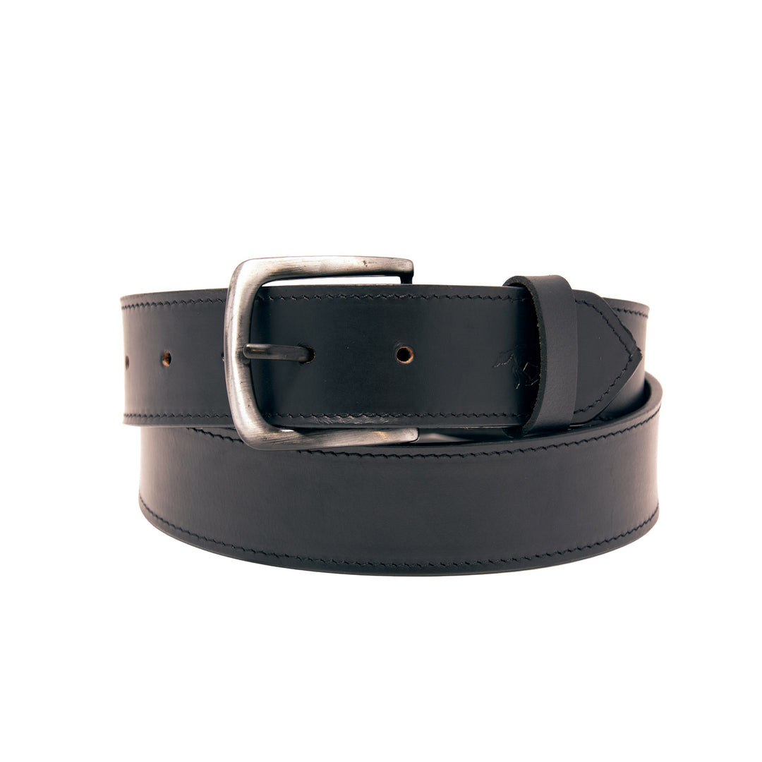 Core Western Top Grain Leather Belt, Triangle Design - Black