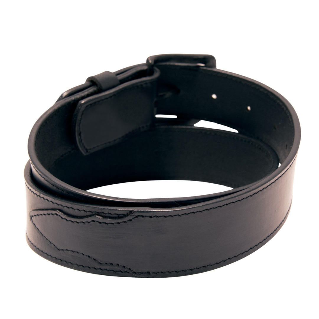 Core Western Top Grain Leather Belt, Triangle Design - Black
