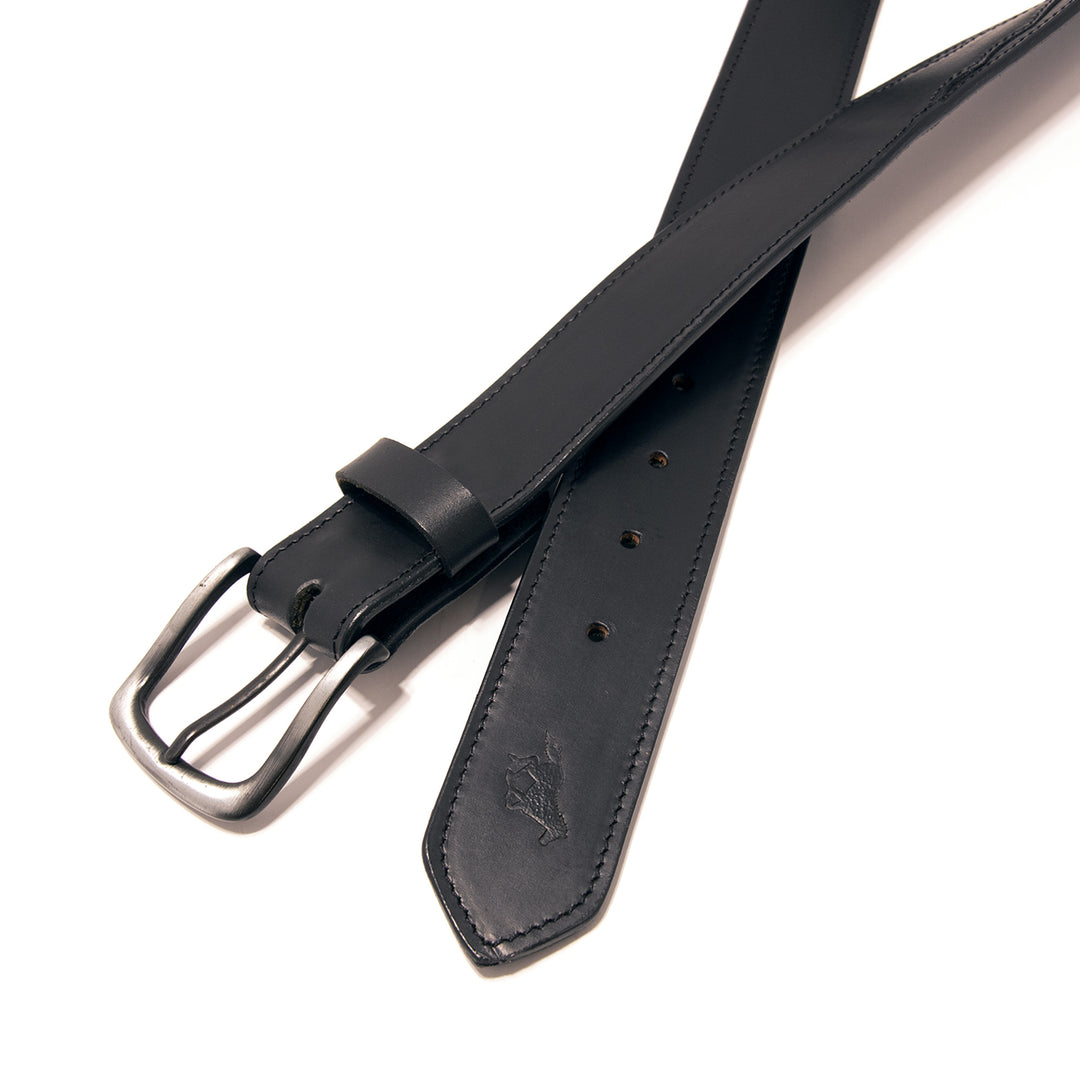 Core Western Top Grain Leather Belt, Triangle Design - Black