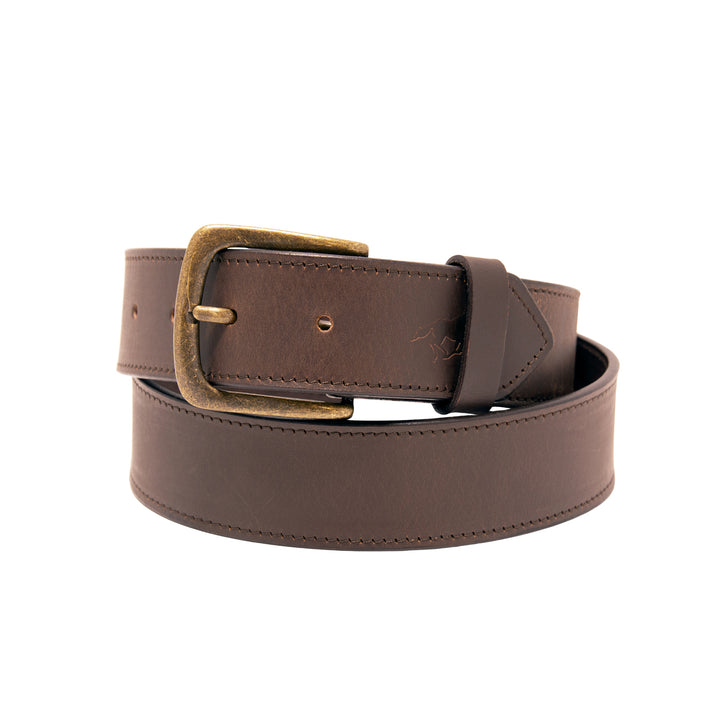 Core Western Top Grain Leather Belt, Triangle Design - Brown