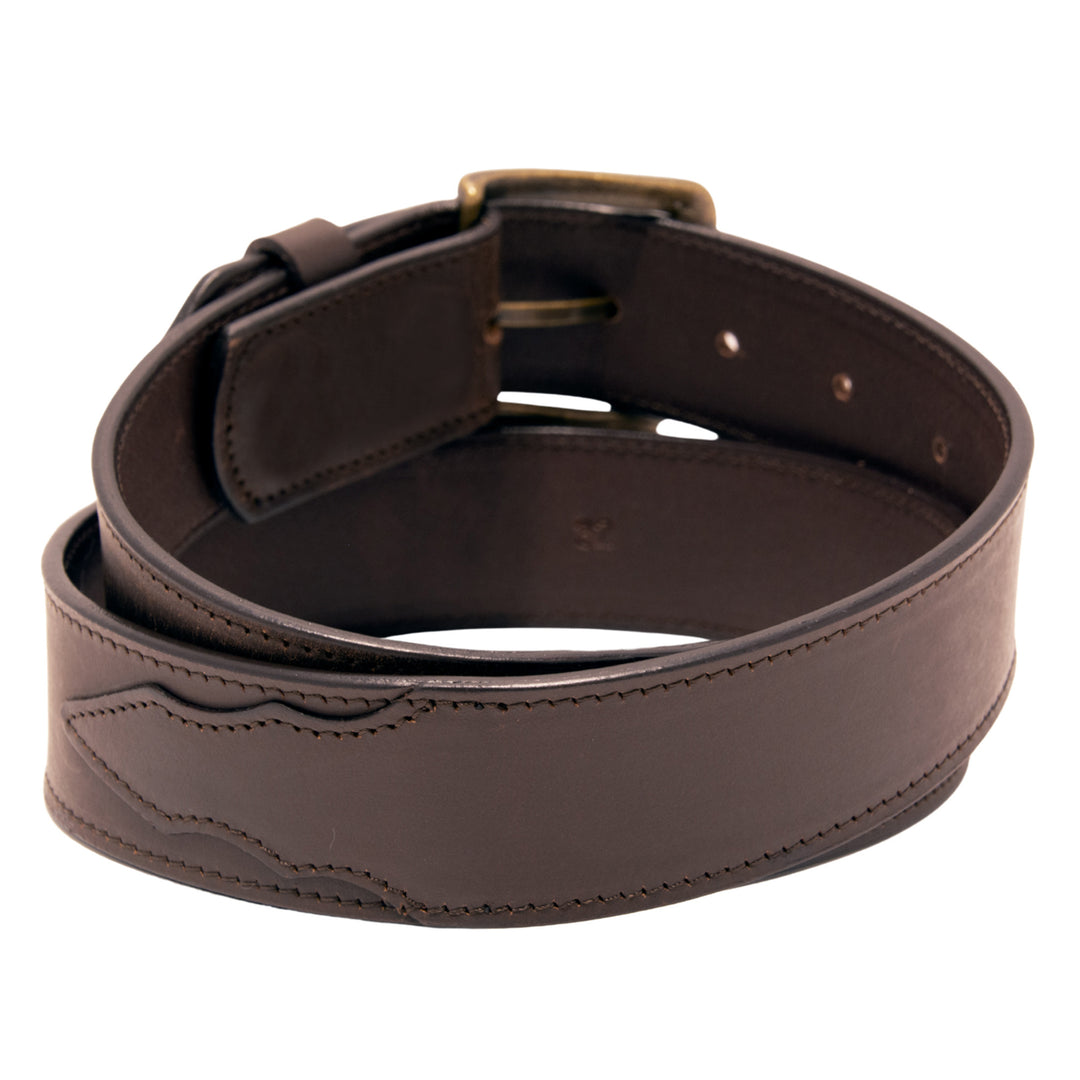 Core Western Top Grain Leather Belt, Triangle Design - Brown