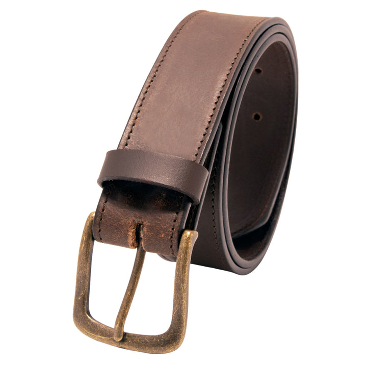 Core Western Top Grain Leather Belt, Triangle Design - Brown
