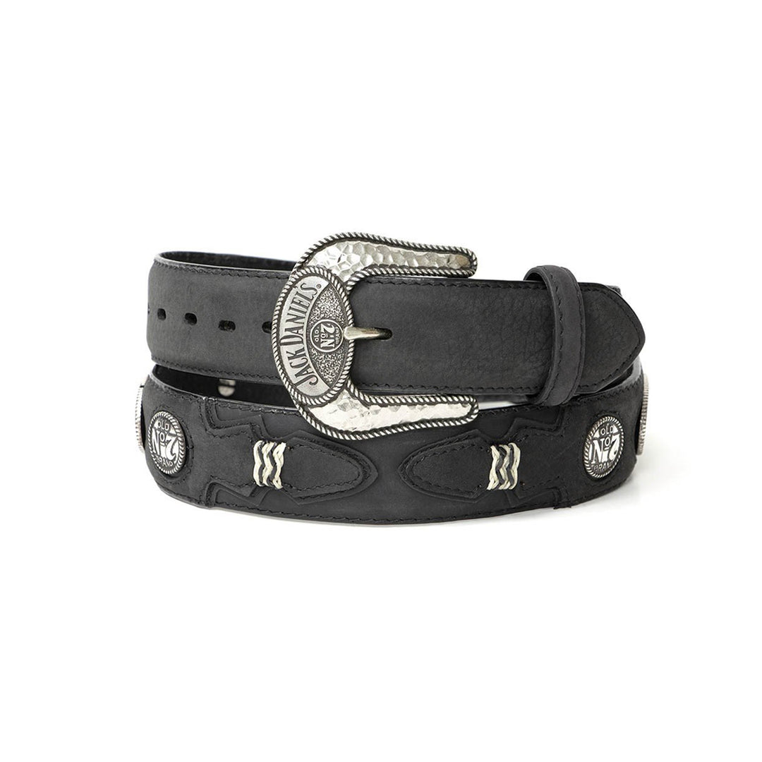 Black Leather, Silver Plated Jack Daniel&