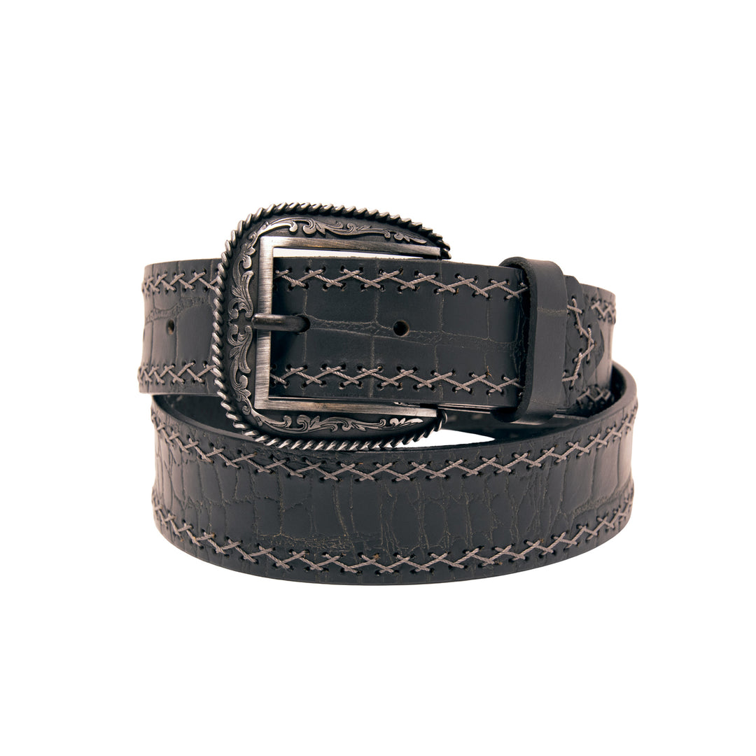 Gator Western Top Grain Leather Belt - Black