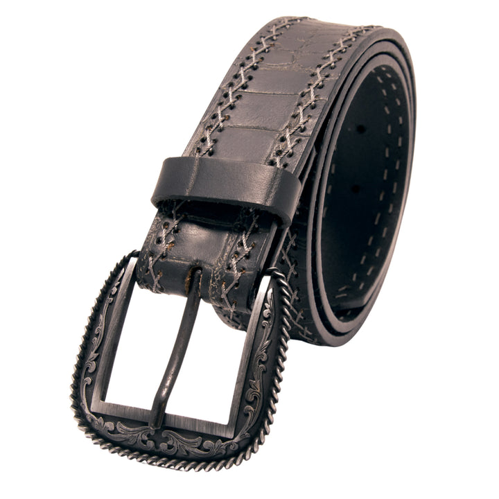 Gator Western Top Grain Leather Belt - Black