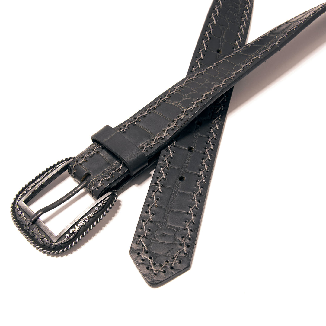 Gator Western Top Grain Leather Belt - Black