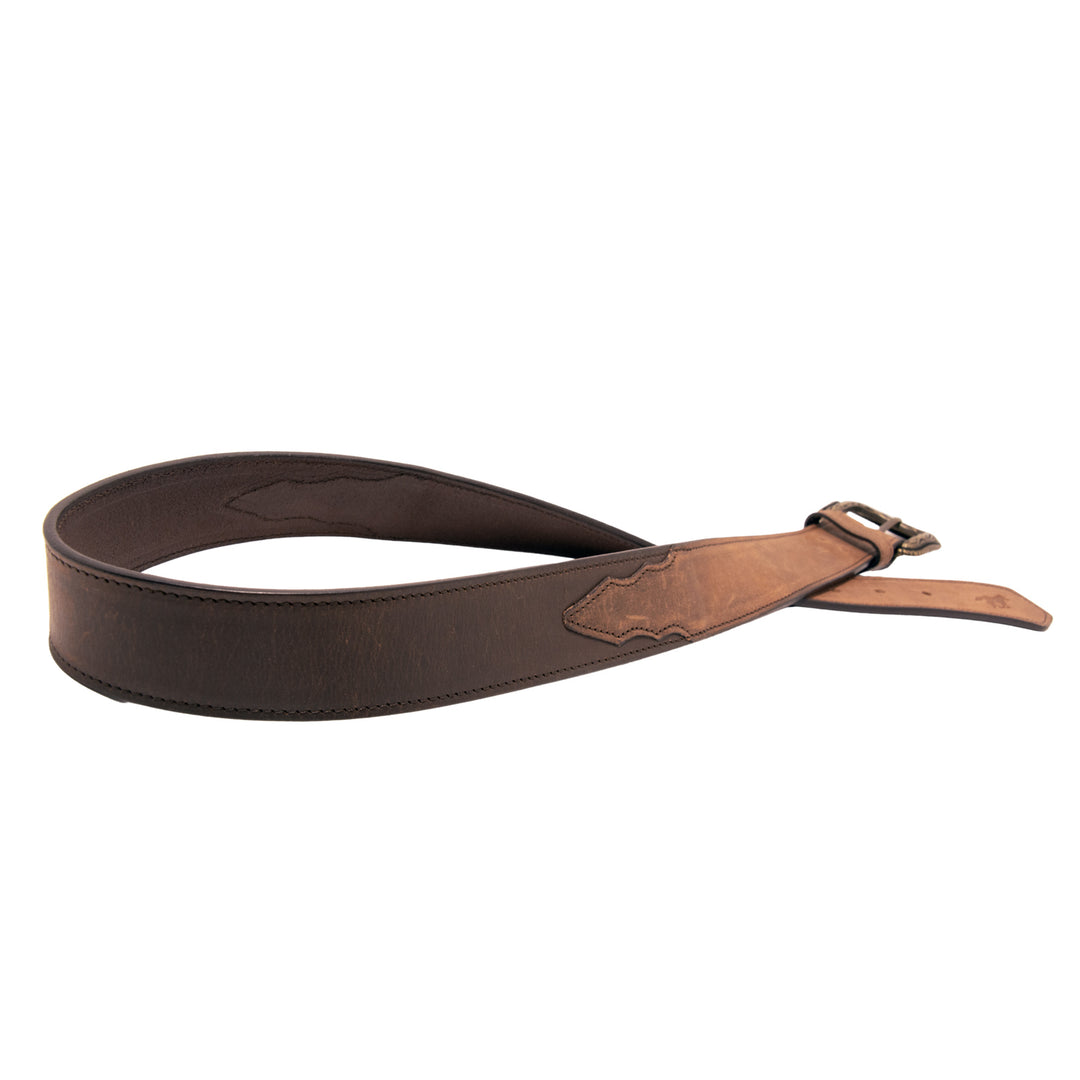 Two Tone Top Grain Leather Belt - Brown