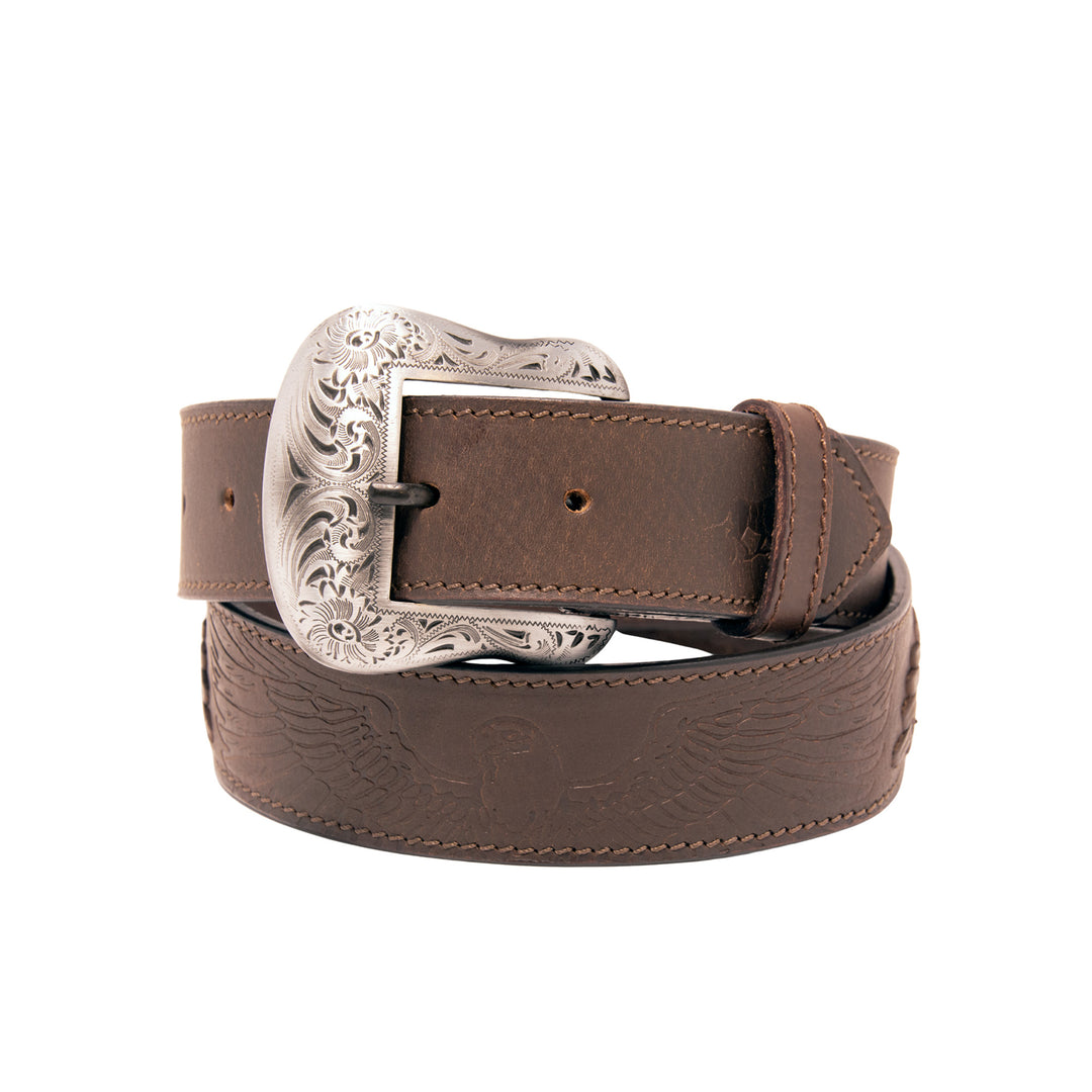 Eagle Top Grain Leather Belt - Brown
