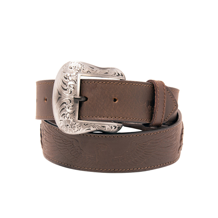 Eagle Top Grain Leather Belt - Brown