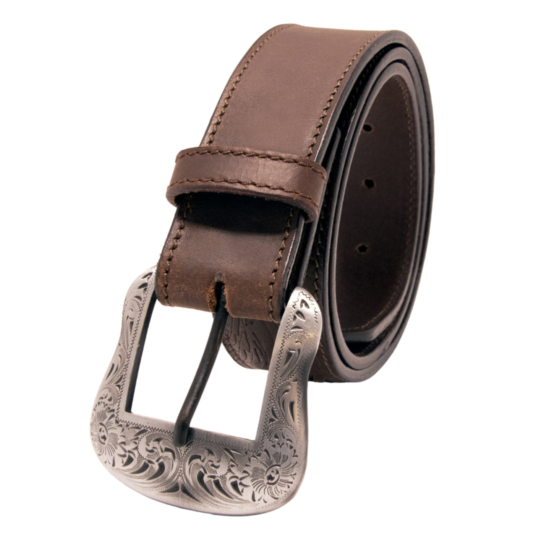 Eagle Top Grain Leather Belt - Brown