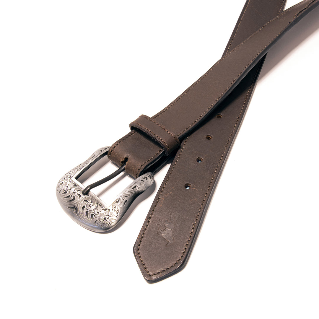 Eagle Top Grain Leather Belt - Brown