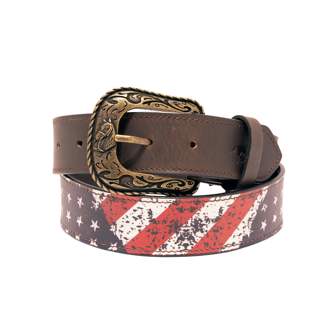 Americana Top Grain Leather Belt - Brown