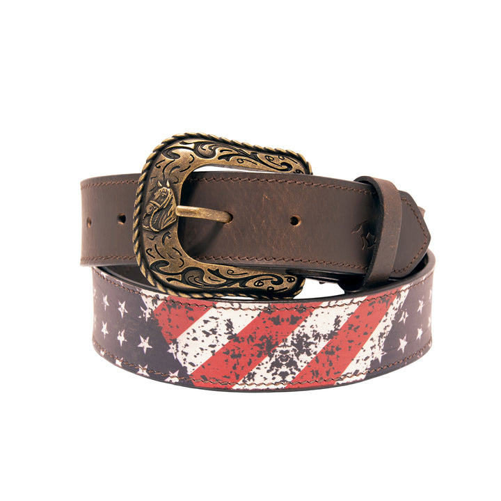 Americana Top Grain Leather Belt - Brown