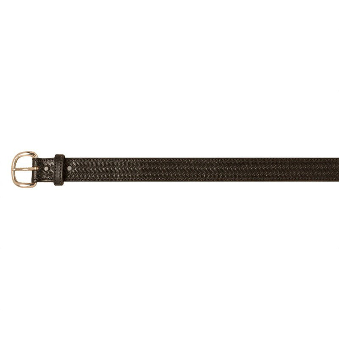 Black Leather Belt with Weave Pattern - 44 inch