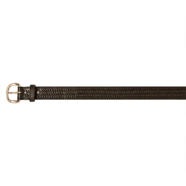 Black Leather Belt with Weave Pattern - 44 inch