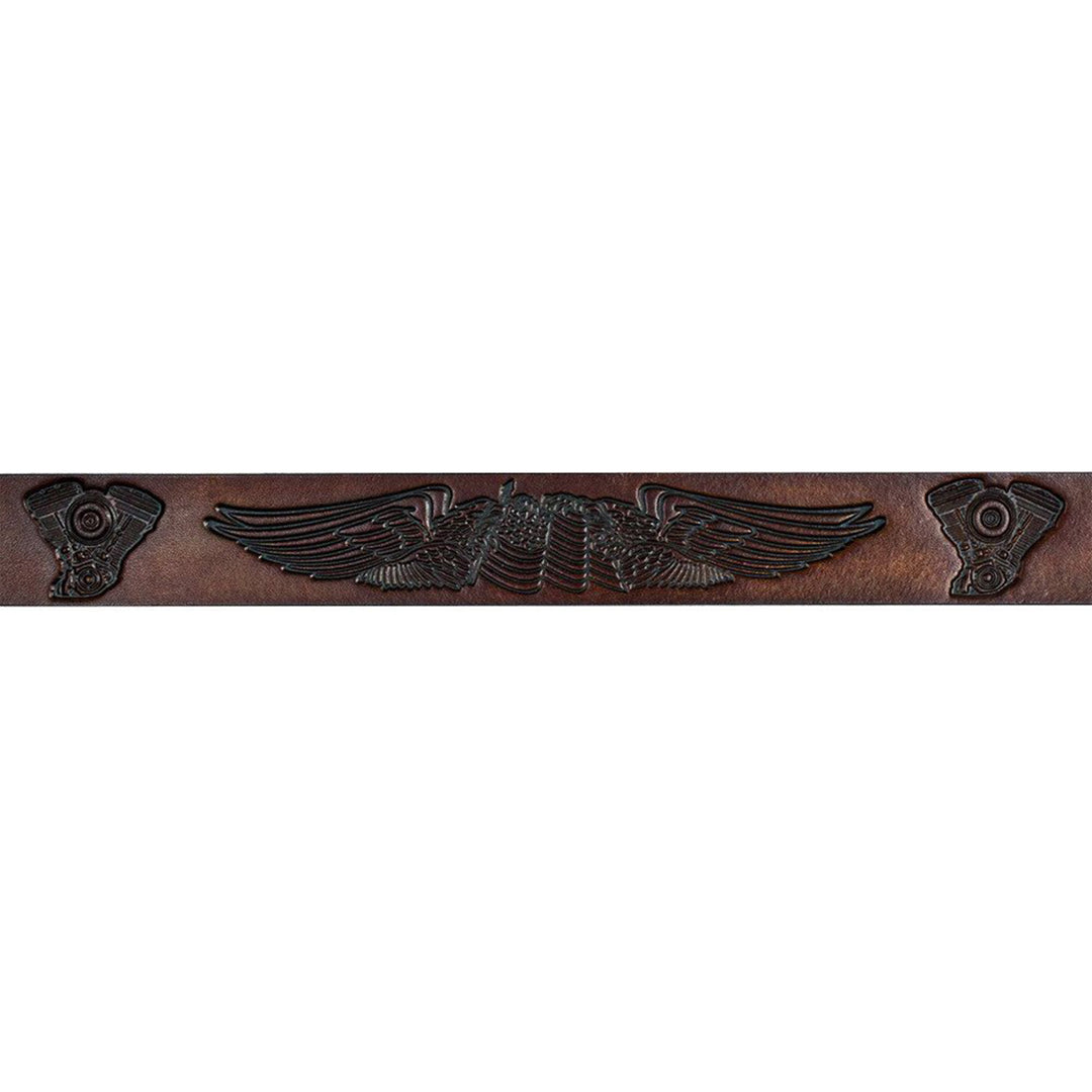 Brown Leather Belt with Wings &amp; Engines