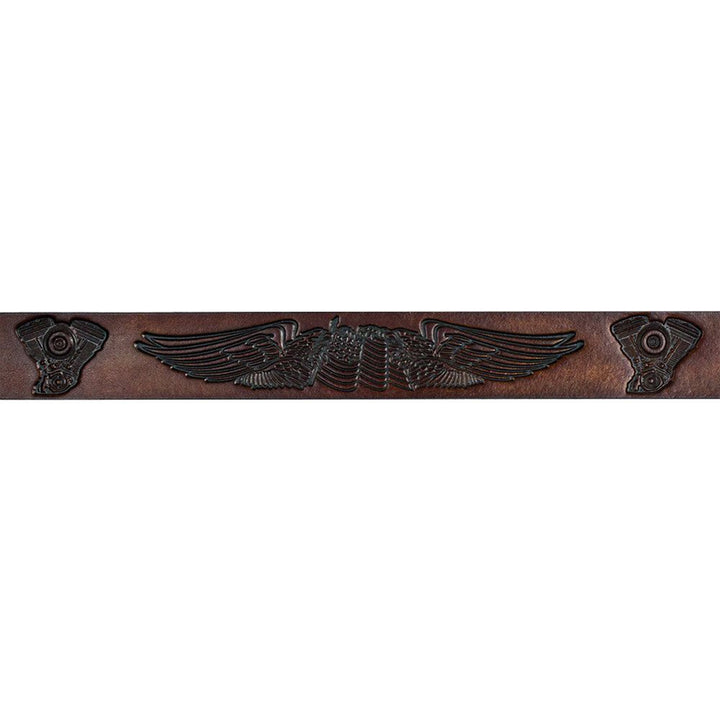 Brown Leather Belt with Wings &amp; Engines