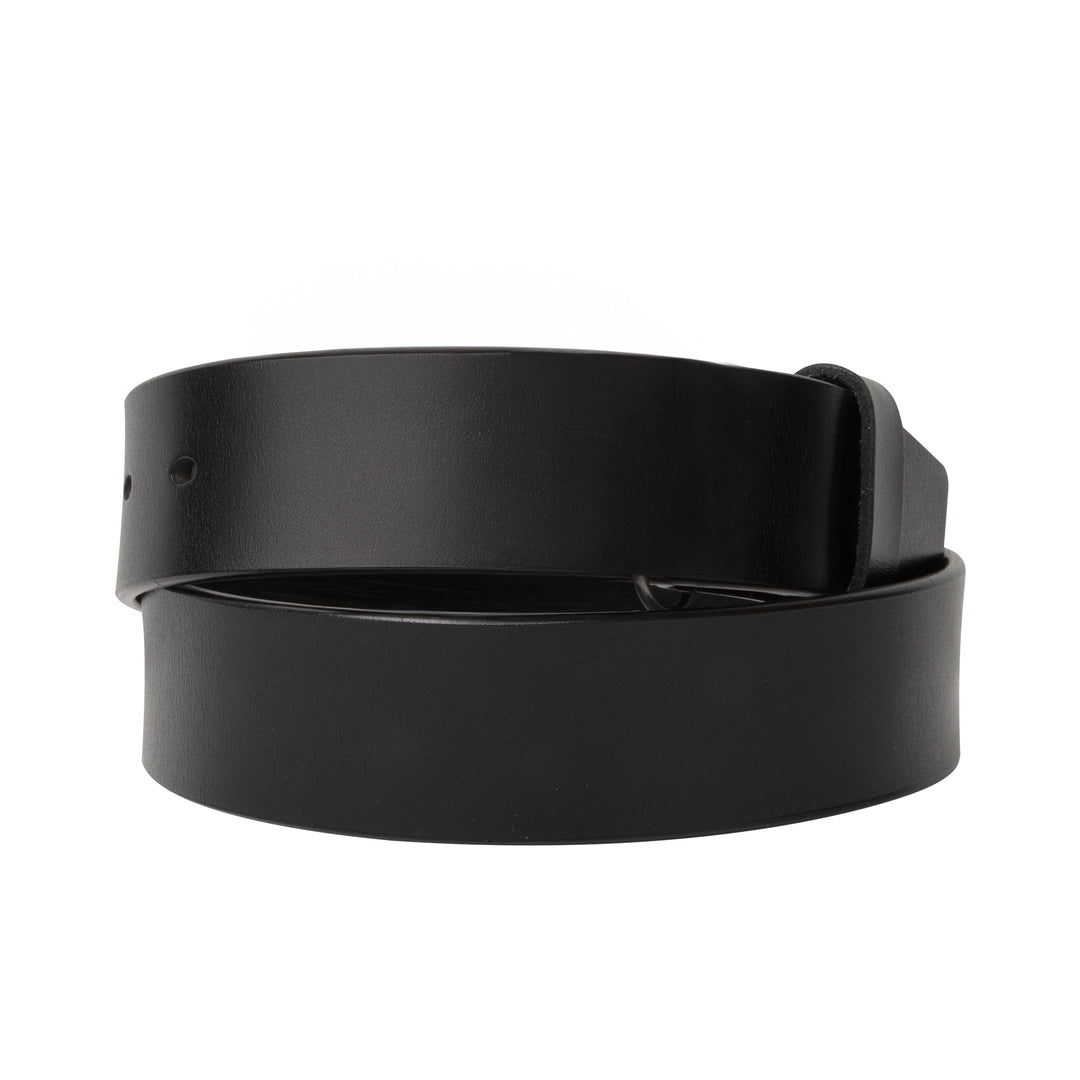 Genuine Leather Snap Belt - Black