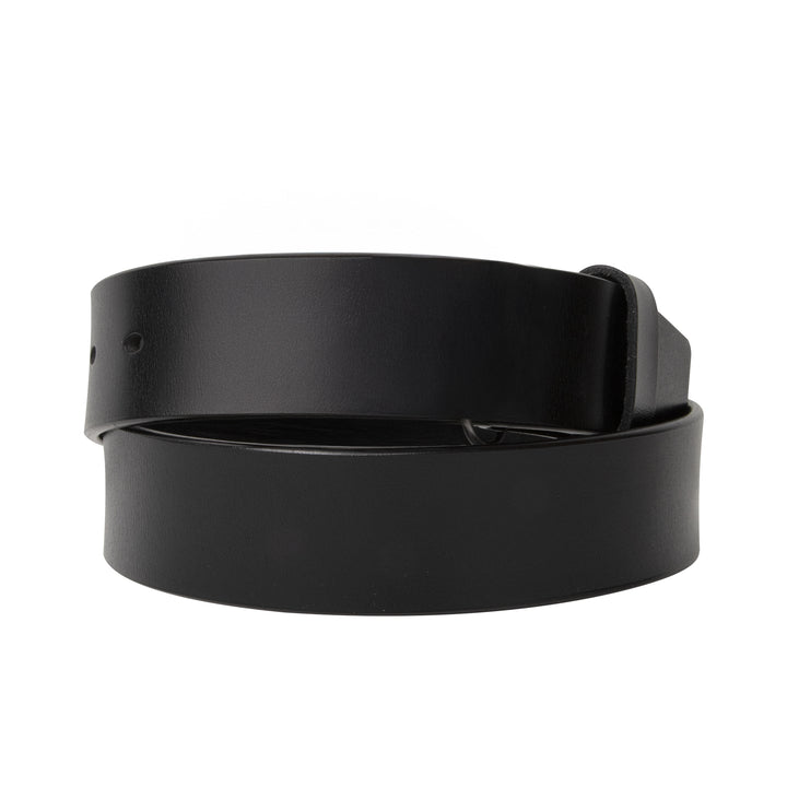 Genuine Leather Snap Belt - Black