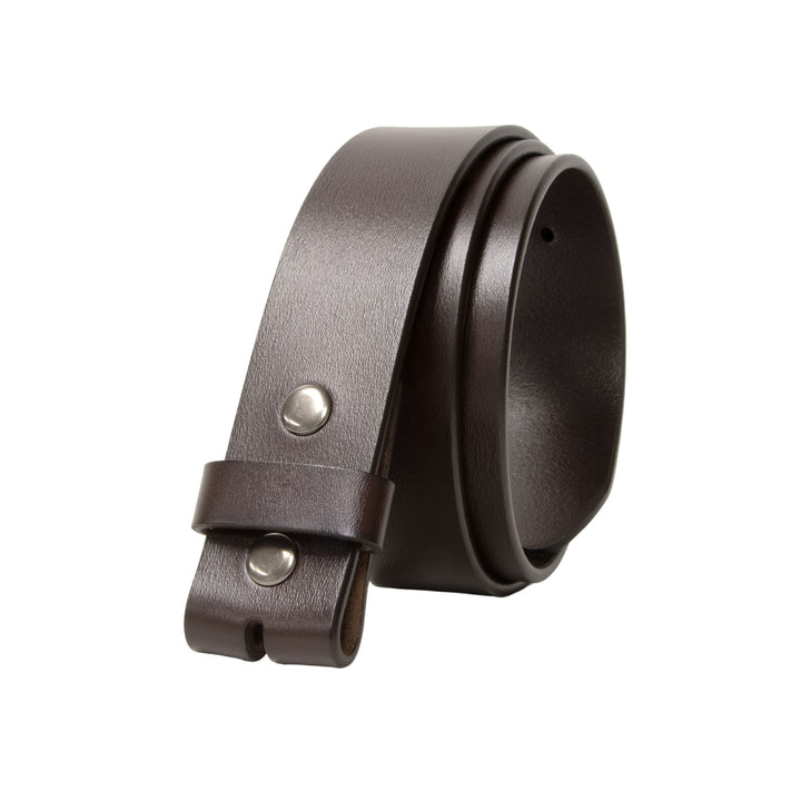 Genuine Leather Snap Belt - Brown