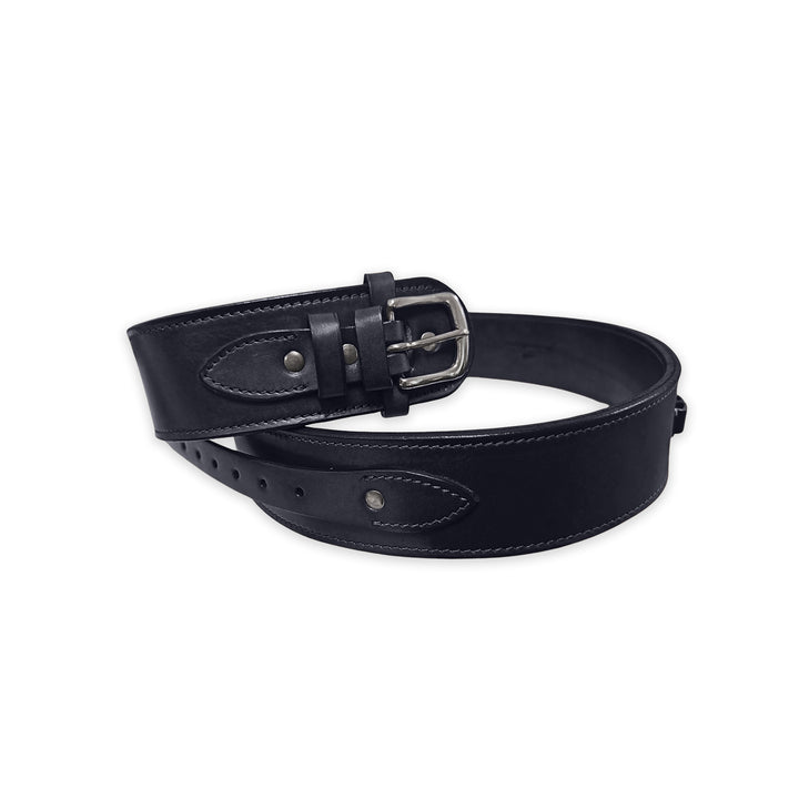 Black Smooth Leather Holster Belt