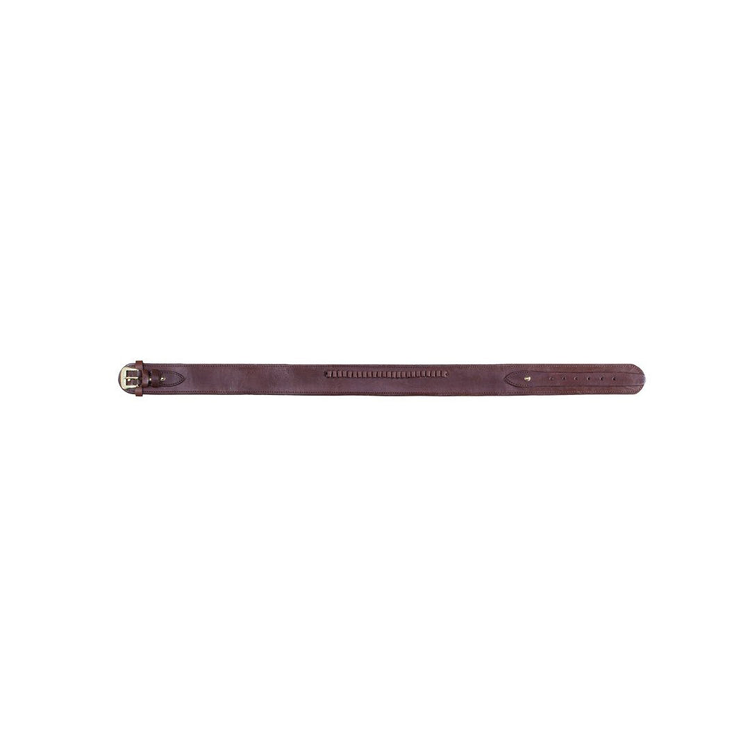 Chocolate .22 Caliber Smooth Leather Cartridge Holster Belt