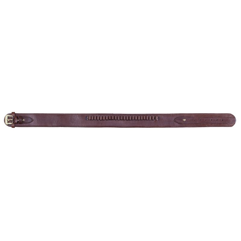 Chocolate .38 Caliber Smooth Leather Cartridge Holster Belt