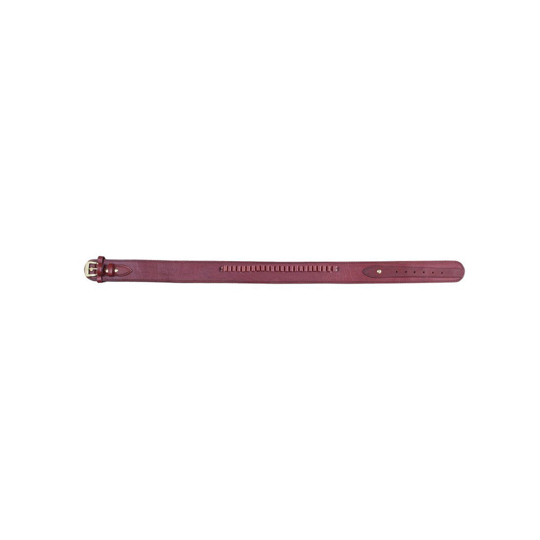 Wine .38 Caliber Smooth Leather Cartridge Holster Belt